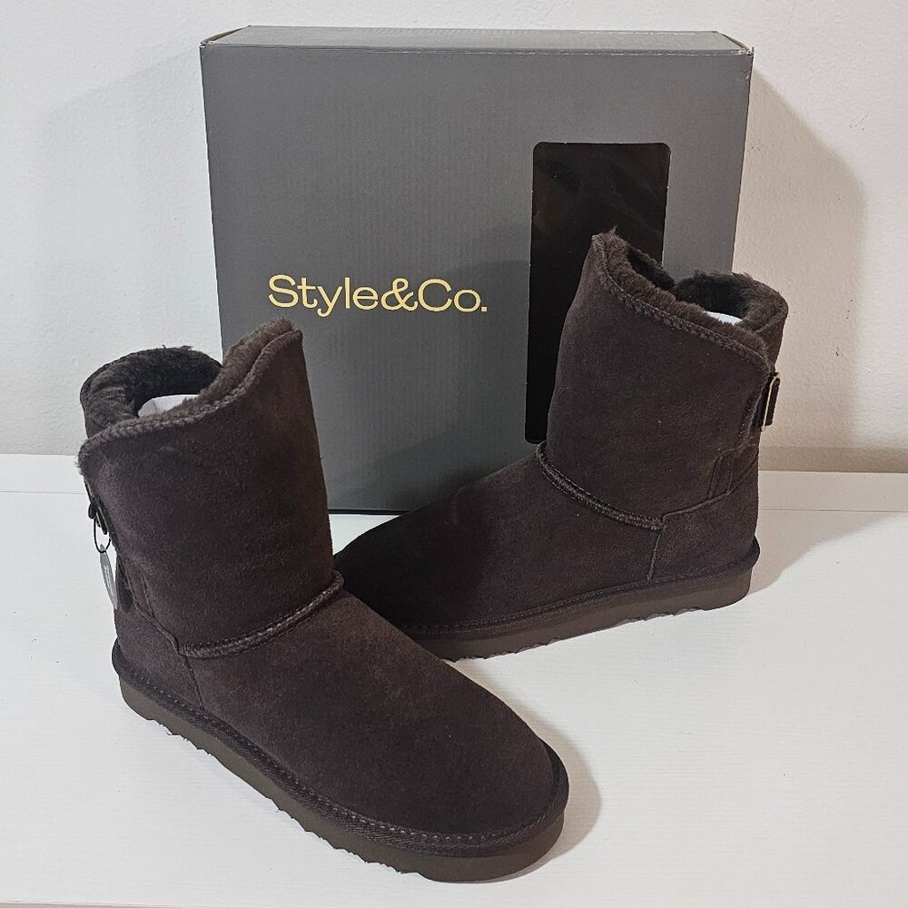 Style & Co Teenyy Winter Booties /Chocolate 2 / Women's Size 7